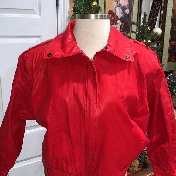 Gino diGiorgio  Red Leather Jacket M - Picture 2 of 16